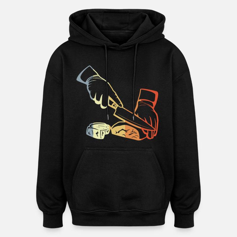 Boucher rétro - Sweat à capuche oversize unisexe - noir