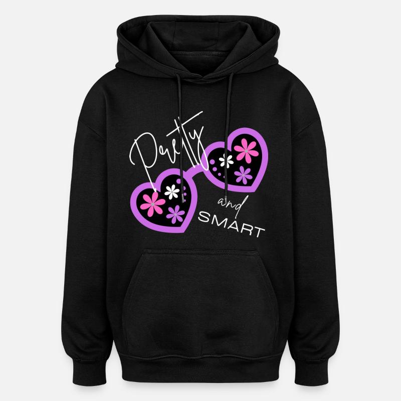Pretty & Smart - Verspieltes Design - Oversized Unisex Hoodie - Schwarz
