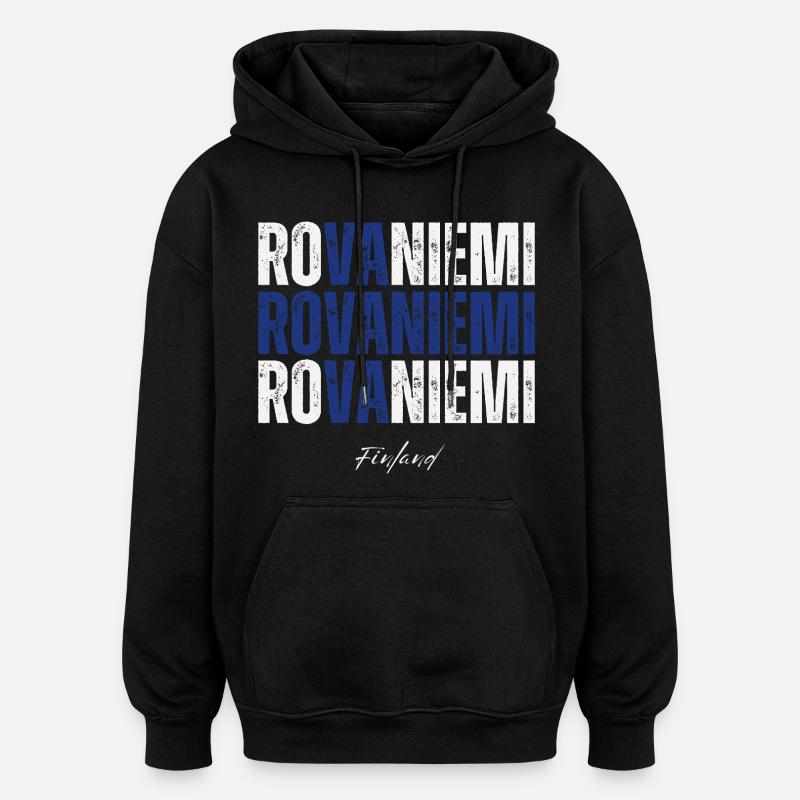 Rovaniemi Finlande, j’adore Rovaniemi - Sweat à capuche oversize unisexe - noir