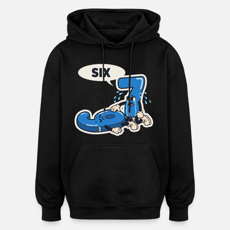 67 Six Seven Meme Noël italien - Sweat à capuche oversize unisexe - noir