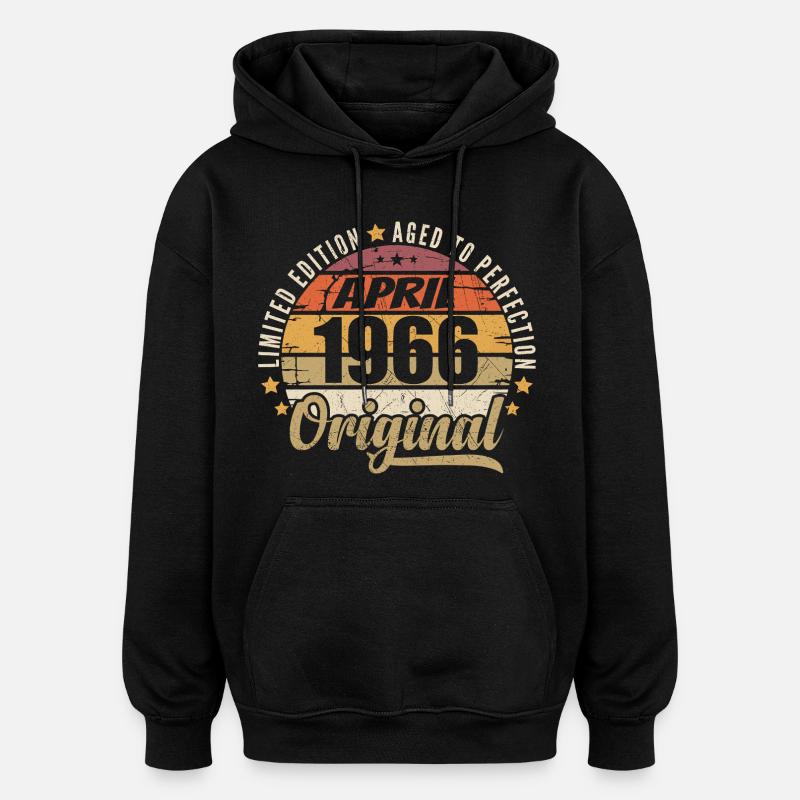 Cadeau D'anniversaire Avril 1966 - Sweat à capuche oversize unisexe - noir
