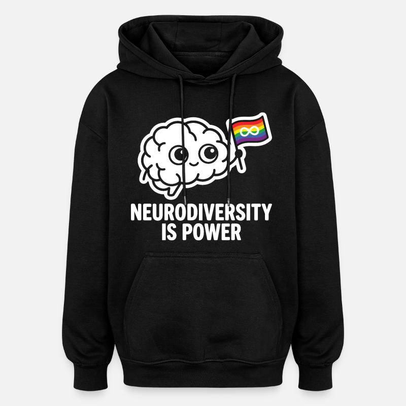 NEURODIVERSITY IS POWER Brain - Oversized Unisex Hoodie - black