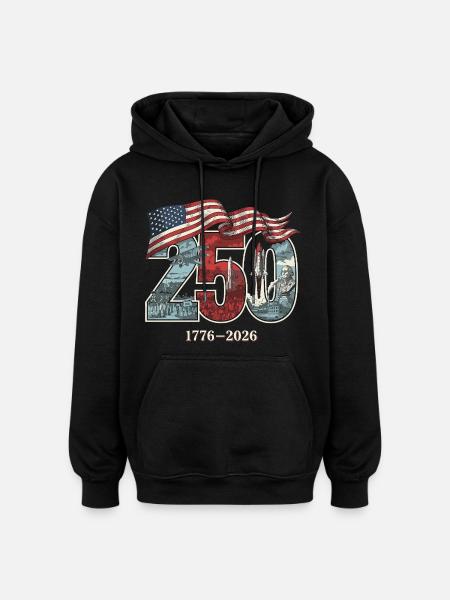 USA 250th anniversary - Oversized Unisex Hoodie - black