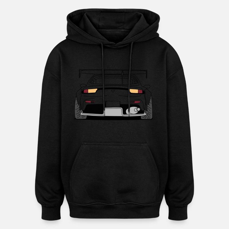 rx7 rear outlines - Sweat à capuche oversize unisexe - noir