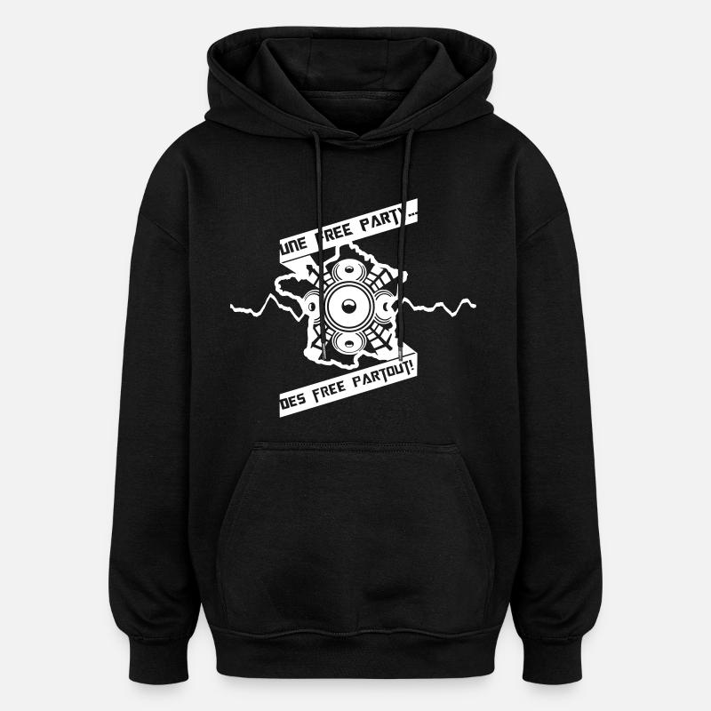Free Partout! - Sweat à capuche oversize unisexe - noir
