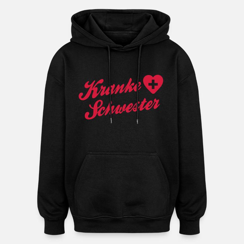 sœur malade - infirmière - Carnaval - Sweat à capuche oversize unisexe - noir