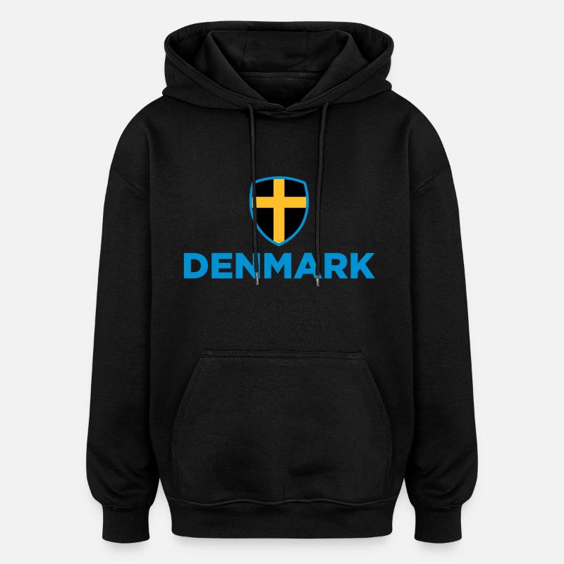 Drapeau national du Danemark - Sweat à capuche oversize unisexe - noir