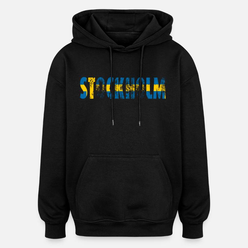 Stockholm - Sweat à capuche oversize unisexe - noir