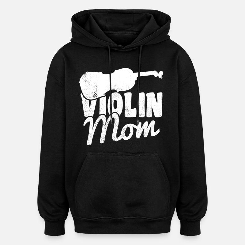 Maman violoniste - Sweat à capuche oversize unisexe - noir
