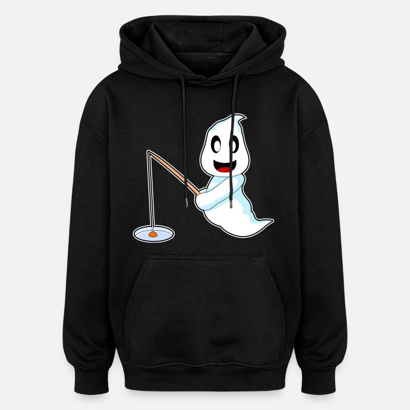 Geist Halloween Angler - Oversized Unisex Hoodie - Schwarz