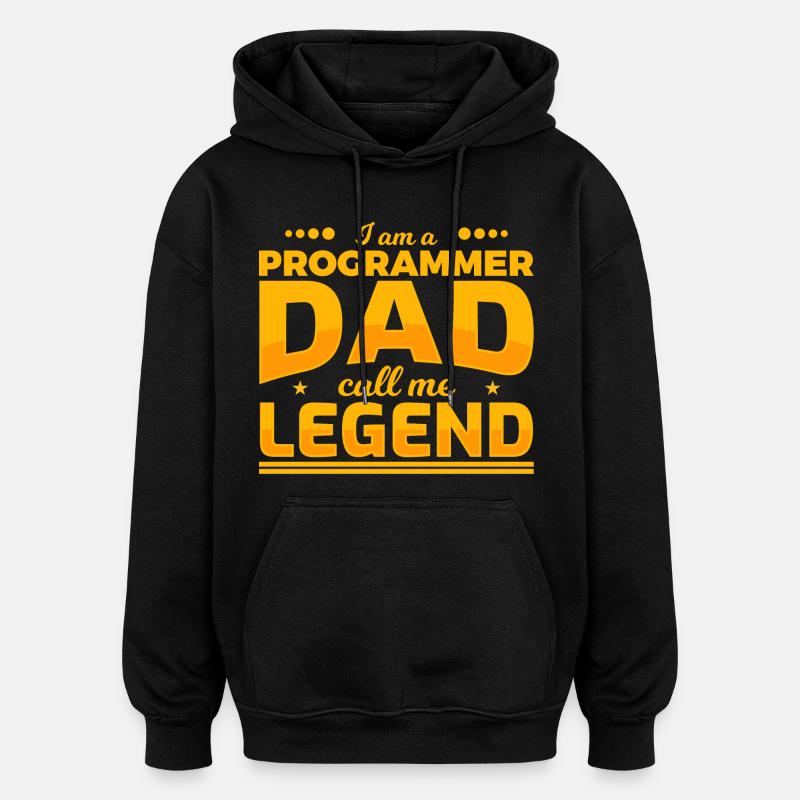 Père programmeur - Sweat à capuche oversize unisexe - noir