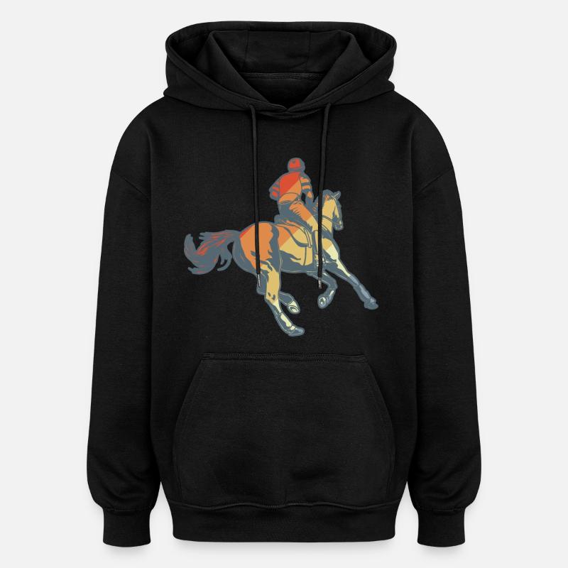 Équitation - Sweat à capuche oversize unisexe - noir