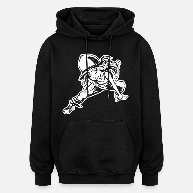 Breakdancerin - Oversized Unisex Hoodie - Schwarz