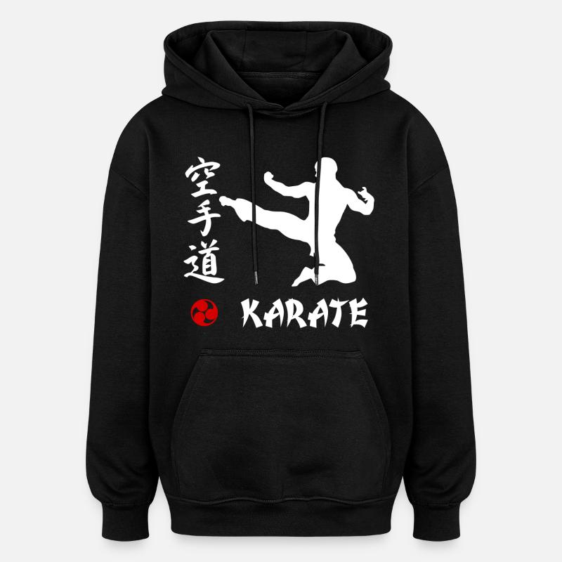 Karate weiss - Oversized Unisex Hoodie - Schwarz