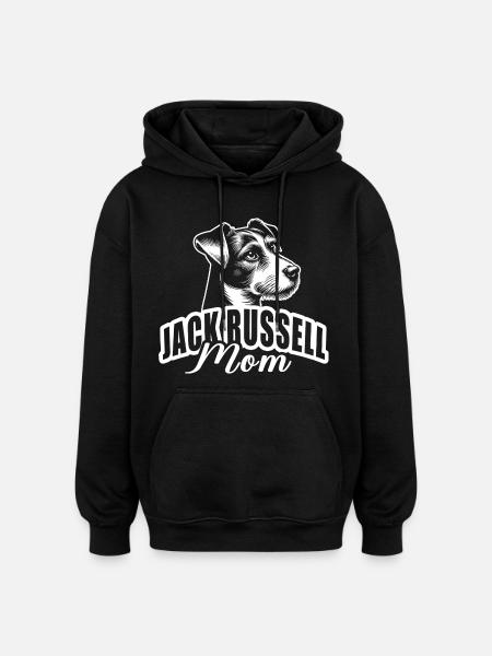 "Jack Russell Mom" with dog head - Oversized Unisex Hoodie - black
