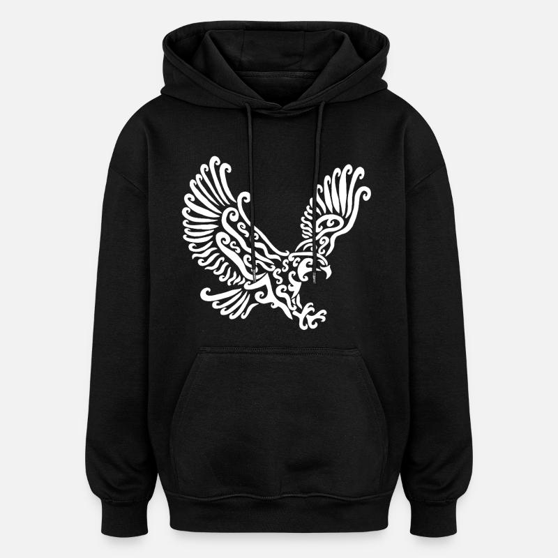 White Eagle - Oversized Unisex Hoodie - black