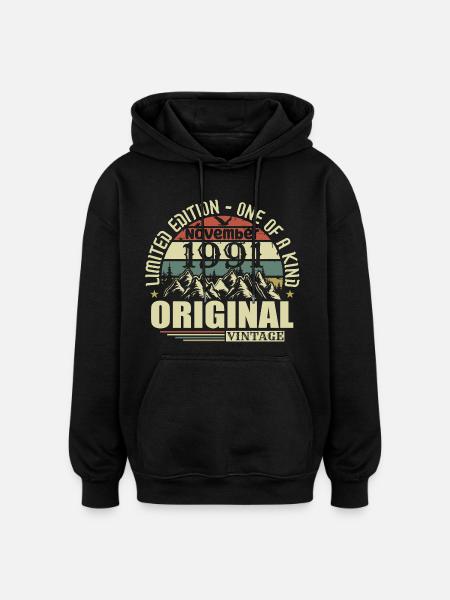 Birthday November 1991 - Oversized Unisex Hoodie - black