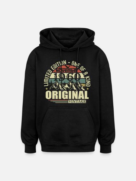 Birthday november 1960 - Oversized Unisex Hoodie - black