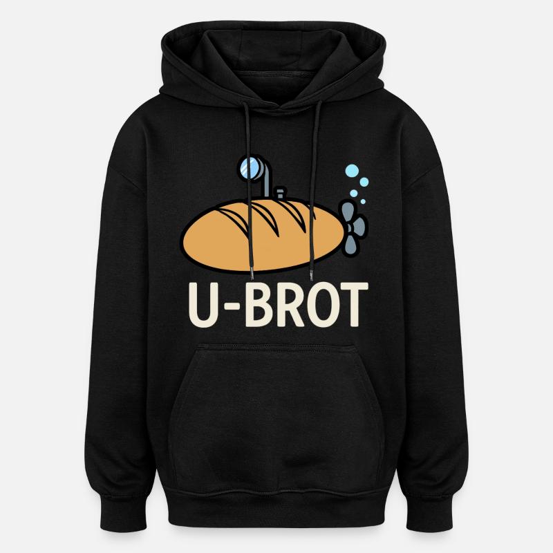 U-Brot Retro Logo - Oversized Unisex Hoodie - Schwarz