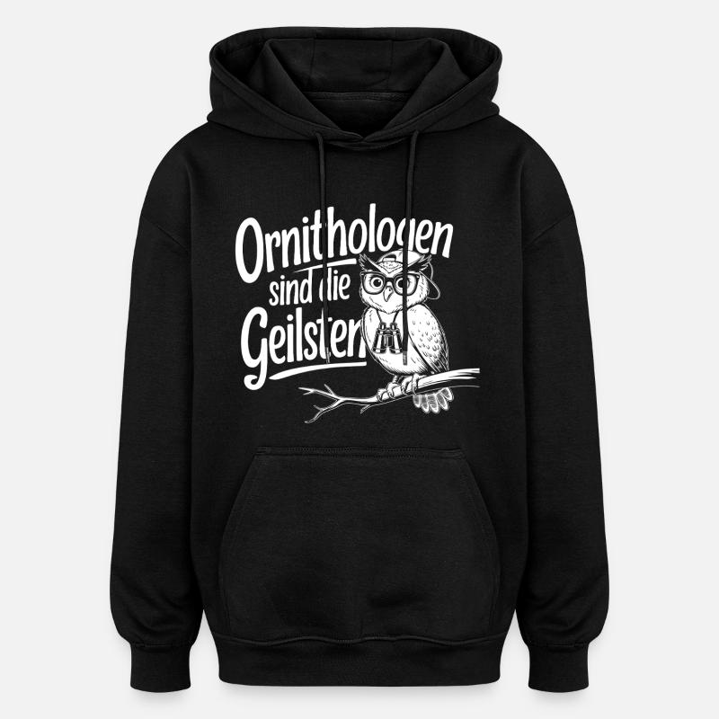 Les ornithologues sont les - Sweat à capuche oversize unisexe - noir