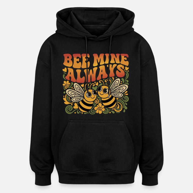 Bee Mine Always Retro - Sweat à capuche oversize unisexe - noir