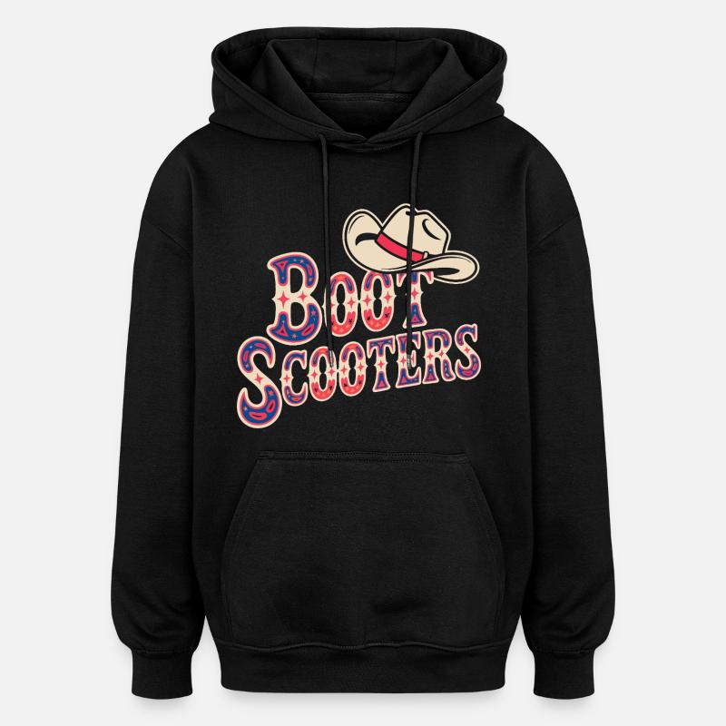 Boat Scooters Western Rodeo - Sweat à capuche oversize unisexe - noir