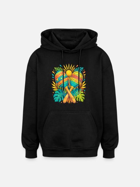 Tropische Maracas - Oversized Unisex Hoodie - Schwarz