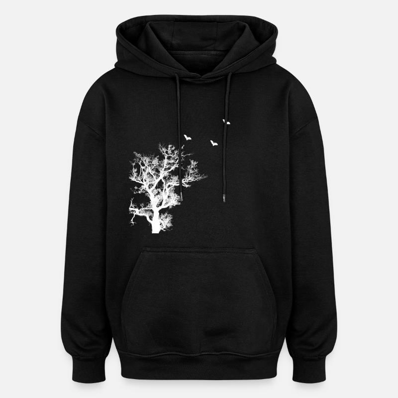 baum fledermaus - Oversized Unisex Hoodie - Schwarz