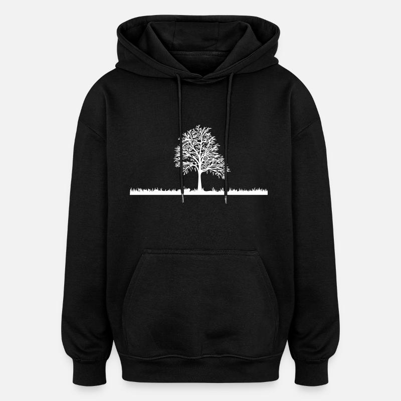 arbre - Sweat à capuche oversize unisexe - noir