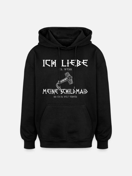 Meine Schildmaid - Oversized Unisex Hoodie - Schwarz