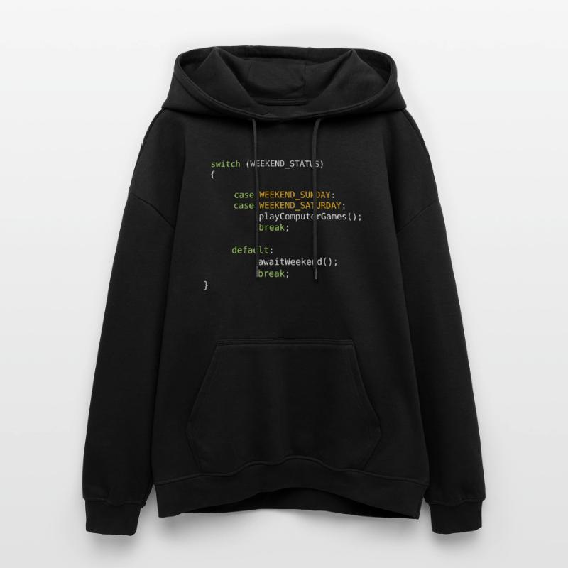 JAVA CODE - SWITCH - GAMING ON WEEKENDS Oversized Unisex Hoodie
