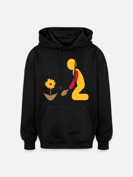 Garten - Oversized Unisex Hoodie - Schwarz
