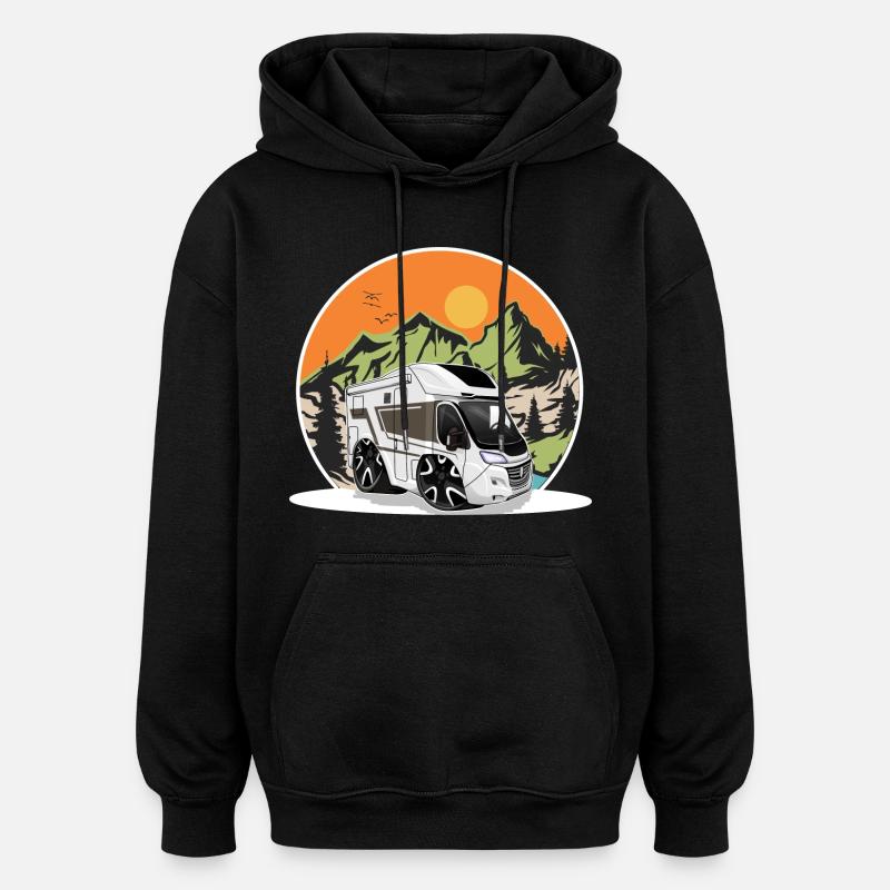 Camping Camper Campen - Sweat à capuche oversize unisexe - noir