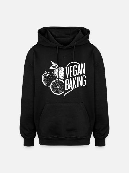 Vegan Backen Obst Küche - Oversized Unisex Hoodie - Schwarz