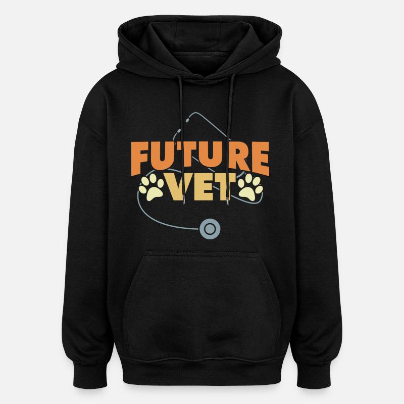 Futur vétérinaire - Sweat à capuche oversize unisexe - noir