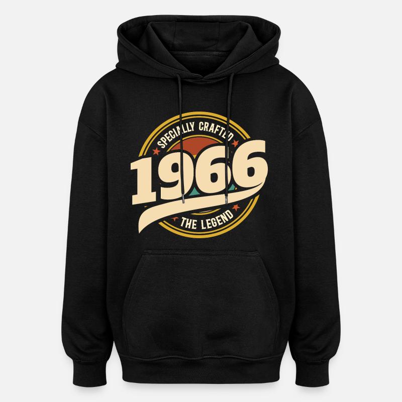 1966 Légende 60 Ans Anniversaire Homme - Sweat à capuche oversize unisexe - noir