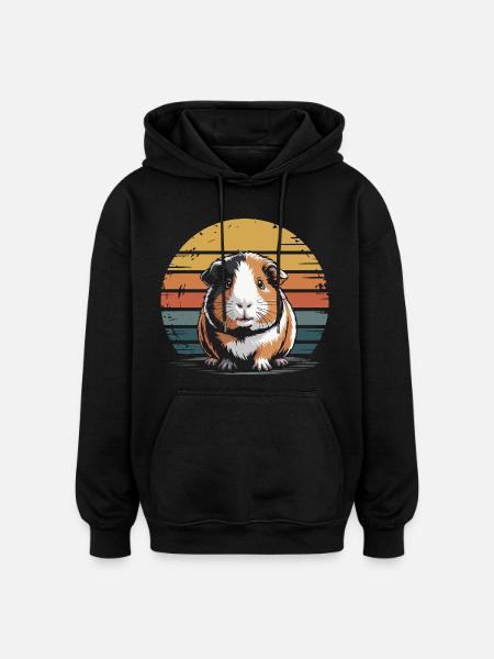 Cochon d’Inde, sucré - Sweat à capuche oversize unisexe - noir