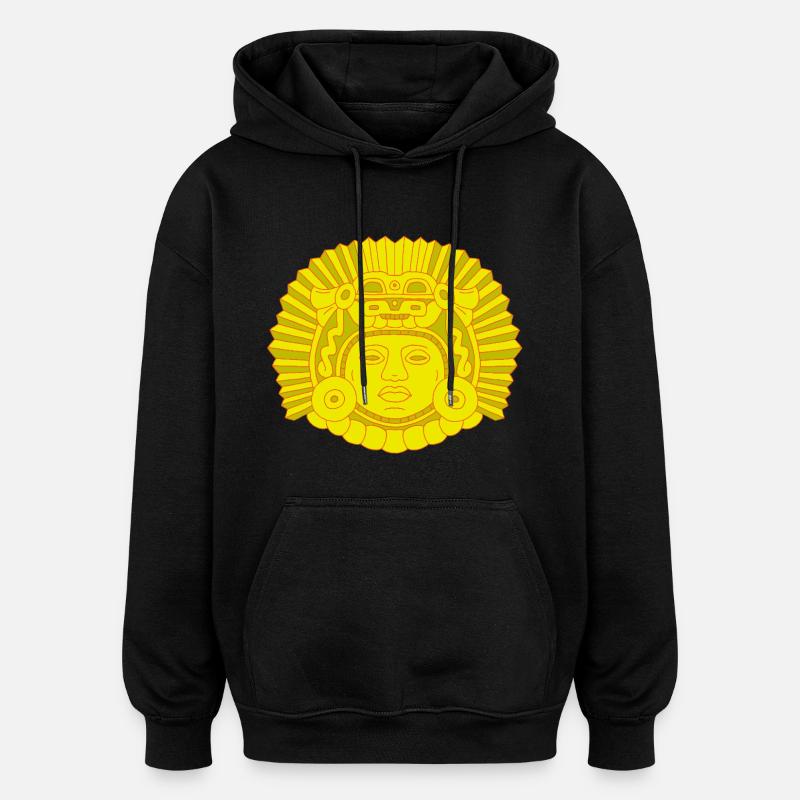 Roi dragon aztèque - Sweat à capuche oversize unisexe - noir