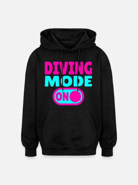 Mode plongée activé – Tauchen - Sweat à capuche oversize unisexe - noir