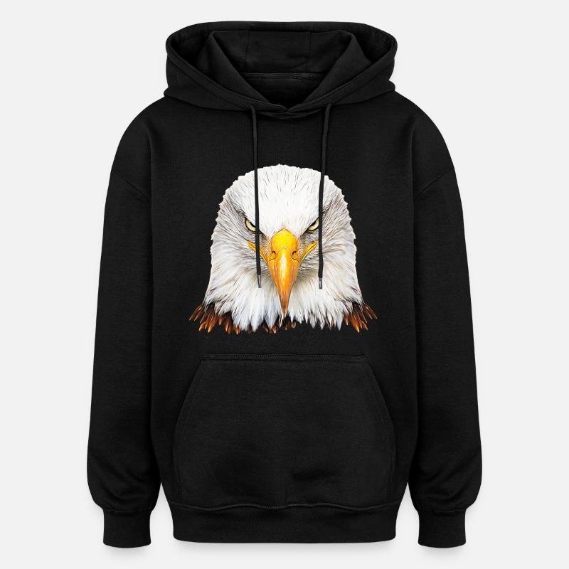 Bald eagle - Oversized Unisex Hoodie - black