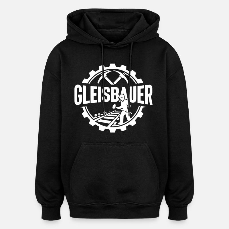 Track Builder Construction Site Railway - Oversized Unisex Hoodie - black