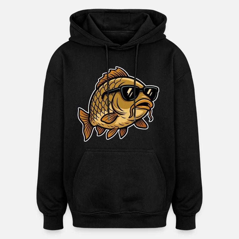 Carpe avec lunettes de soleil - Sweat à capuche oversize unisexe - noir