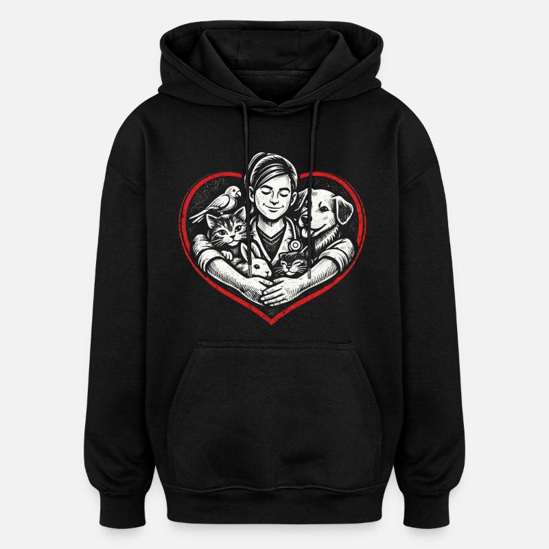 Vétérinaire Vétérinaire - Sweat à capuche oversize unisexe - noir