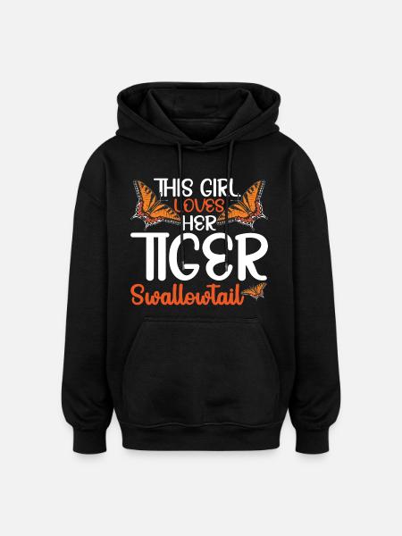  Tiger Swallowtail Lover Butterfly Insect Tiger - Oversized Unisex Hoodie - black