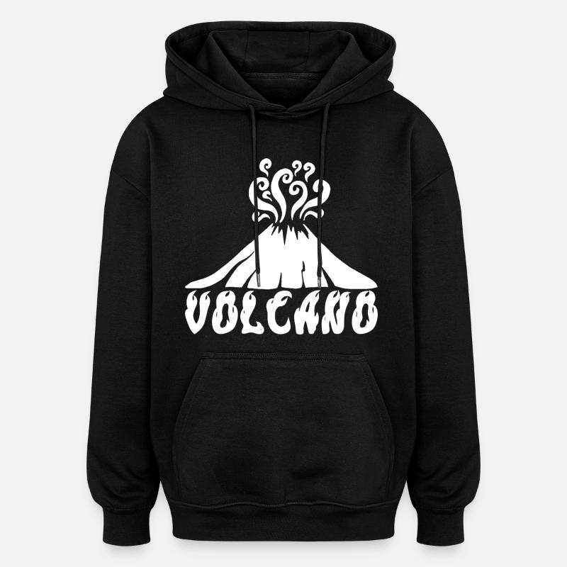 White Volcano - Oversized Unisex Hoodie - black