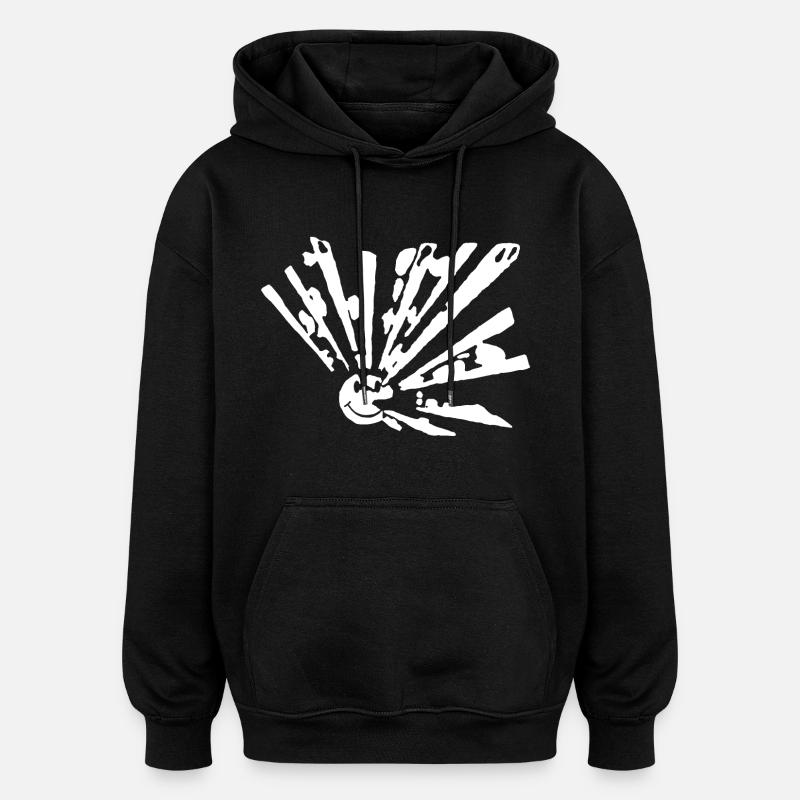 Smiley freetek explosion - Oversized Unisex Hoodie - black