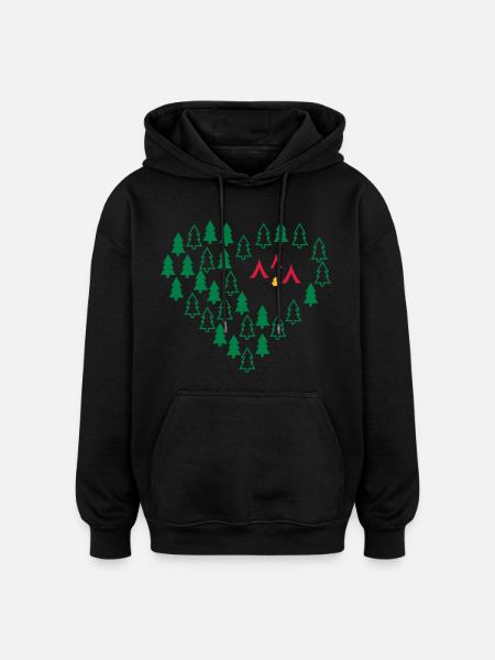 Camping - Oversized Unisex Hoodie - black