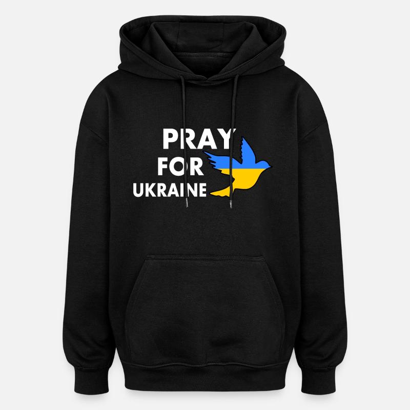 Pray for ukraine - Sweat à capuche oversize unisexe - noir