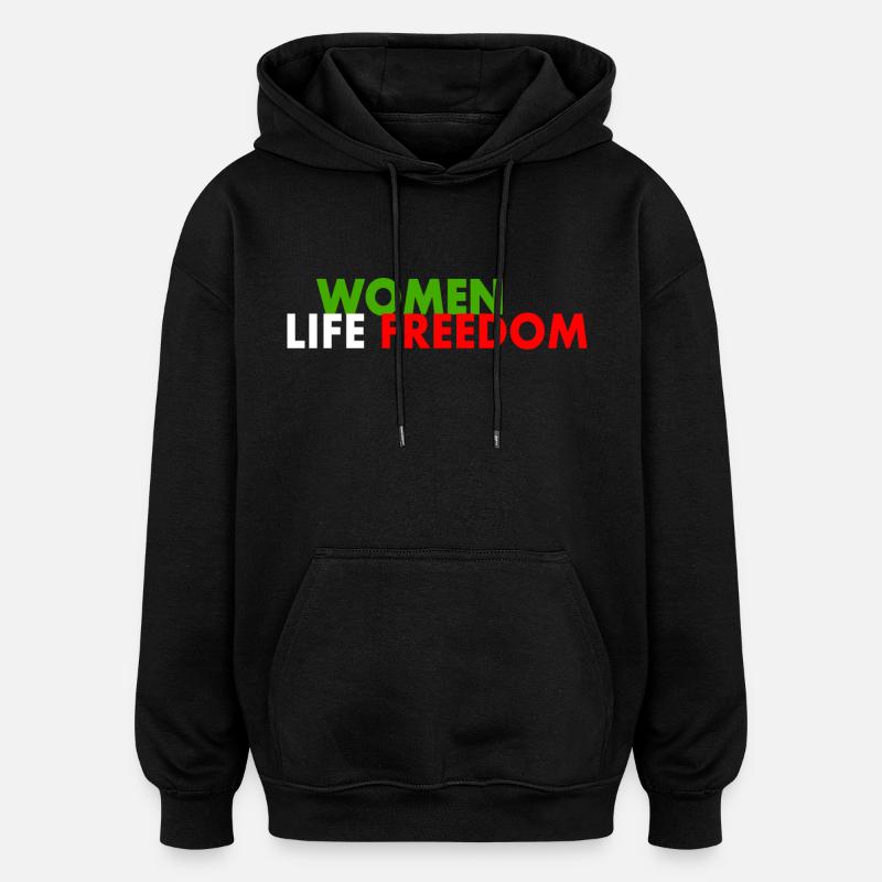 Women life freedom - Sweat à capuche oversize unisexe - noir