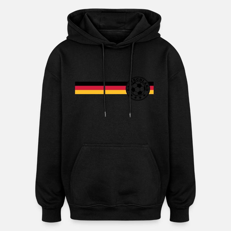 logo Football sur Deutschandfahne - Sweat à capuche oversize unisexe - noir